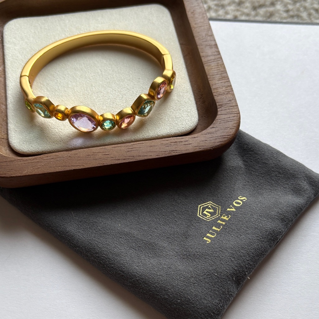 Julie Vos Gold Bracelet With Pink And Blue Stones